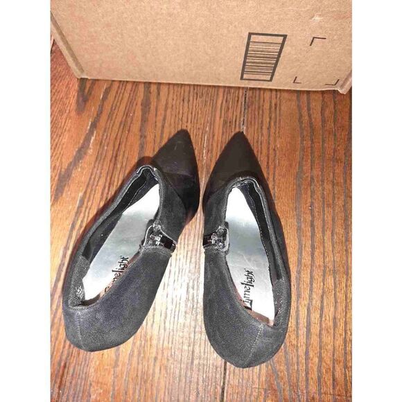 Size 7 Lime Light Black Miley High Heel Pump Stiletto Ankle Boots Booties Shoes - Picture 4 of 5